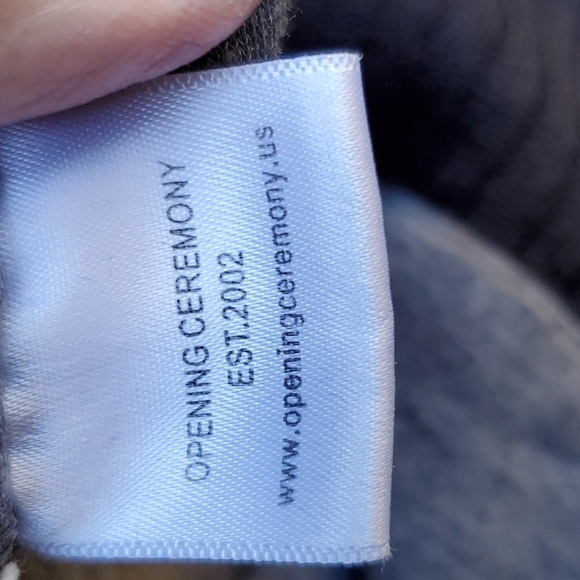 Opening Ceremony Black Fleece lined Bomber Jacket elbow patches Large - Picture 6 of 6